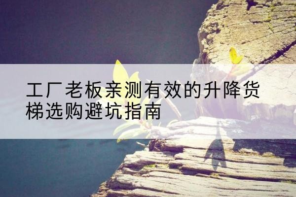 包头升降货梯怎么选-工厂老板亲测有效的升降货梯选购避坑指南